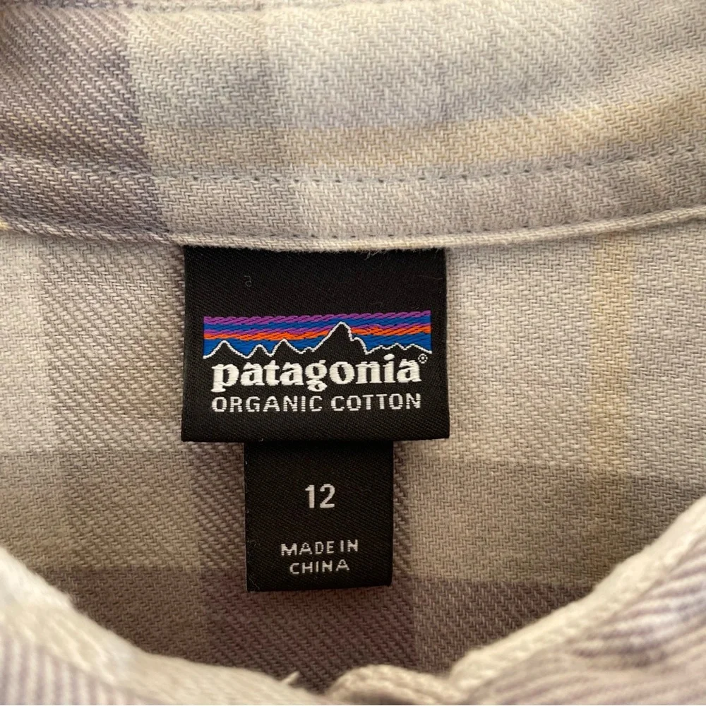 Patagonia Plaid Button-Down Shirt in Lavender, Cream, and Gray